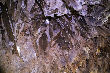 Lapis Specularis rocks in the Roman mine in The Sanabrio caves in Cuenca