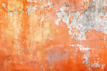 Orange textured grunge plaster wall