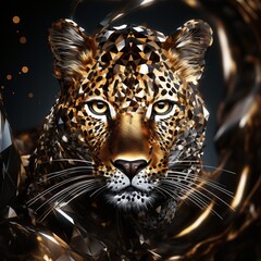 a leopard made of diamonds