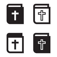 Obraz premium Holy Bible vector icons. Set isolated on white. Vector