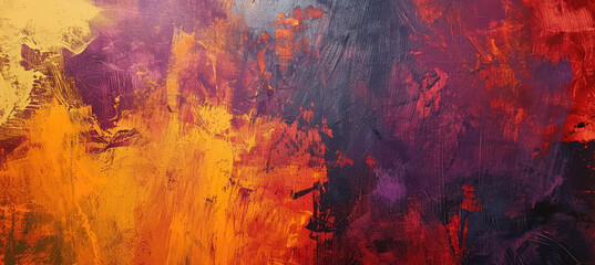 Vibrant Orange and Purple Abstract Canvas