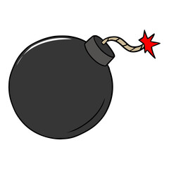 bomb illustration hand drawn colored vector drawing