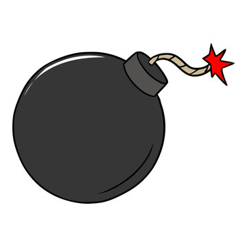 bomb illustration hand drawn colored vector drawing