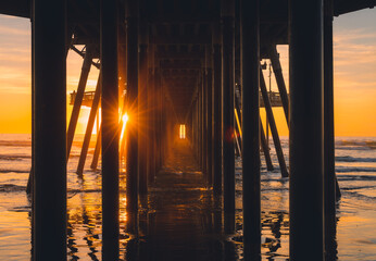 View Under Ocean Pier Sunset - 710024005