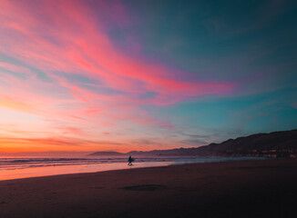 Beach Surfer California Sunset - 710024209