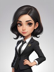 Cute Cartoon Businesswoman AI Generated Image