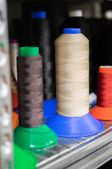 threads colored tools sewing fashion fabric scissors needles storage accessories tailor