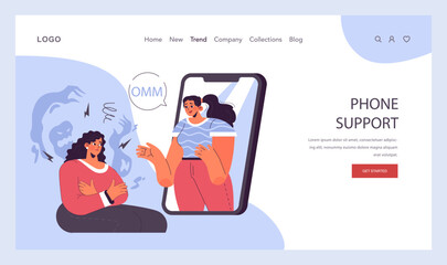 Panic attack web banner or landing page. Mental health disorder. Phobia, frustration and constant stress. Psychotherapy and emotional support idea. Flat vector illustration