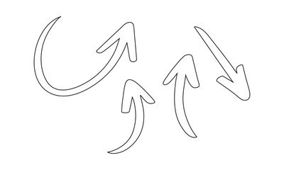 Curvy directional arrow vector illustration icon sheet