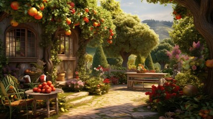 Fototapeta na wymiar Absolutely romantic garden