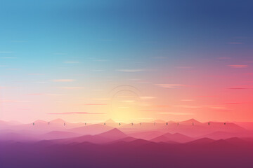 A gradient sky transitioning from sunrise to sunset, setting the mood for presentations on time-sensitive topics. - obrazy, fototapety, plakaty