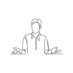 Businessman drawn in line art style