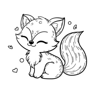 Cute Fox cartoon outline,
Can used to make coloring page
or pictures to decorate the event