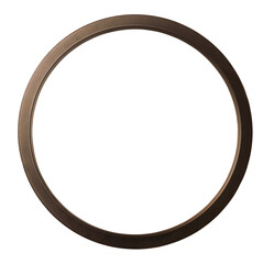 Round wooden frame isolated