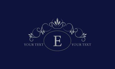Elegant floral monogram design template with initial E. Vector illustration design for invitation, menu, company brand, cosmetics.
