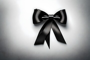 black bow on white background