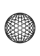 Circular area filled with a hexagonal abstract mesh-like line pattern, modern art