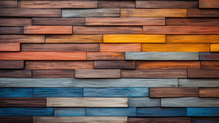 Colorful stripes with 3d gradient in layers, horizontal colored or painted wood in lines as background texture