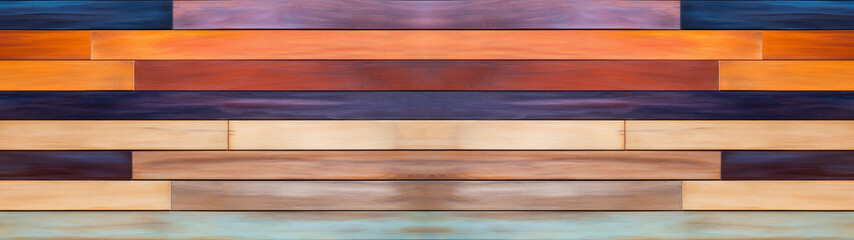 Colorful stripes with 3d gradient in layers, horizontal colored or painted wood in lines as background banner texture