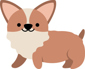 Vector corgi dog illustration for children. Cute animal character for kids. Cartoon puppy icon isolated on white background.