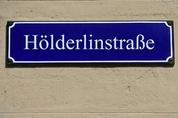 Emailleschild Hölderlinstraße
