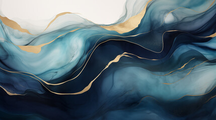 Artistic painting of acrylic texture in black golden colors