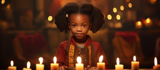 Little girl allowed to light Kwanzaa candles