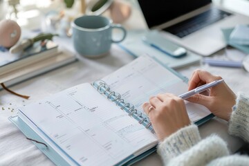 Exploration in the Yearly Planning Photoshoot New Year goal, plan, and action concepts. New Year's resolutions plan