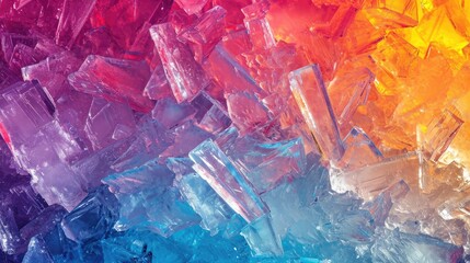Colorful ice crystal abstract frozen wallpaper background