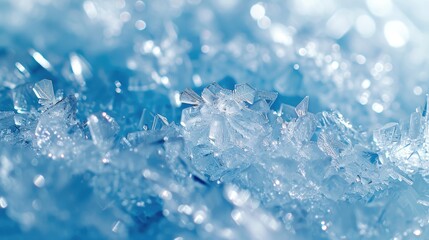 Ice crystal abstract frozen wallpaper background - obrazy, fototapety, plakaty