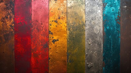 Colorful old grunge rusty texture steel metal with peeling paint wallpaper background
