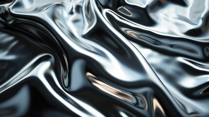Chrome melting holographic liquid metal leather fabric wallpaper background - obrazy, fototapety, plakaty