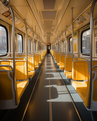 train in motion, The Interior of an Empty Train