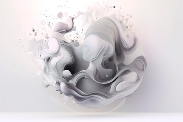Abstract White Gray Color Background with Round