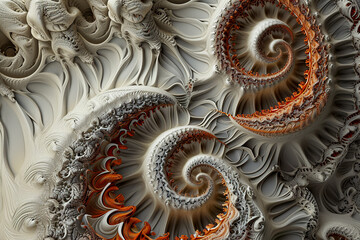 fractal with self-similar shapes and details - obrazy, fototapety, plakaty