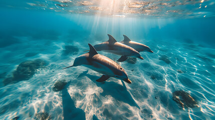 Obraz premium dolphins in the ocean