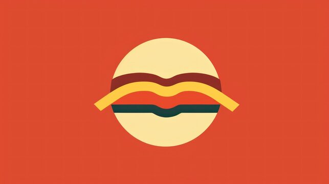 Minimalist burger logo background AI generated image