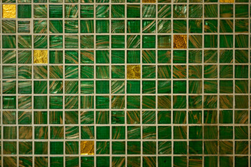 green mosaic background