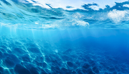Fototapeta na wymiar Exploring the Azure Depths of the Undersea World background
