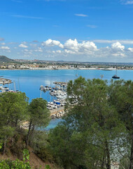 Fototapeta premium View of the city and sea on the summer day. Cagliari. Sardinia. Italy.