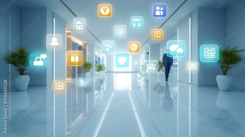Poster Creating a customized photo of value-added services symbolizes business success. Generative AI.