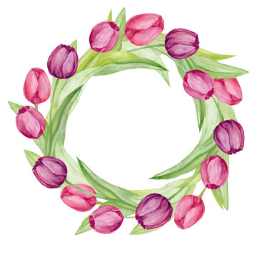 round frame with tulips 1