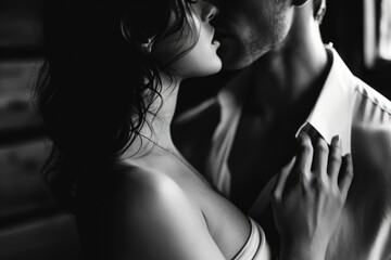 Nostalgic Kiss full of love: A Glimpse into Summer 1990, a Young Woman's Muscular Aesthetic in a Sauna - Rough and Aggressive, Capturing a Loving Kissing Moment Amidst Steamy Sensual Atmosphere