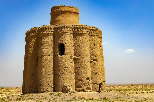 Iran. Old dovecote (pigeon tower) in Ghurtan, near Varzaneh town (Isfahan province)