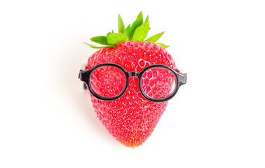 Berry Chic: Close-Up of Strawberry Wearing Glasses