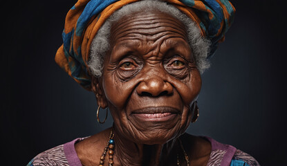 Portrait of sad very old woman , close-up senior woman , portrait of sad senior woman , wrinkles on...