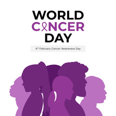 Concept of World Cancer Day on February 4th. Awareness theme vector illustration design