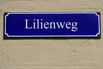 Emailleschild Lilienweg