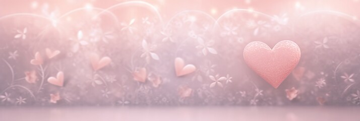 prompt romantic background for valentines day cards with elements hearts,roses,soft pastel color - obrazy, fototapety, plakaty