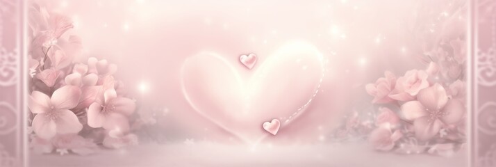 prompt romantic background for valentines day cards with elements hearts,roses,soft pastel color